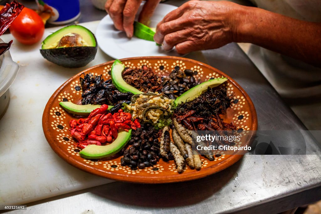 Edible insects prepared by a Mexican chef