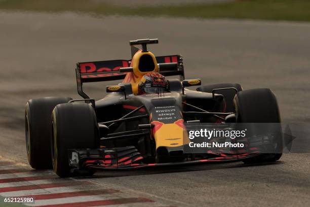 Max Verstappen from Nederlans of Red Bull Tag Heuer RB13 in action during the Formula One winter testing at Circuit de Catalunya on March 10, 2017 in...