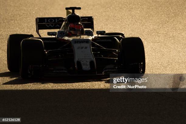 Esteban Ocon of France driving the Sahara Force India F1 Team VJM10 in action during the Formula One winter testing at Circuit de Catalunya on March...