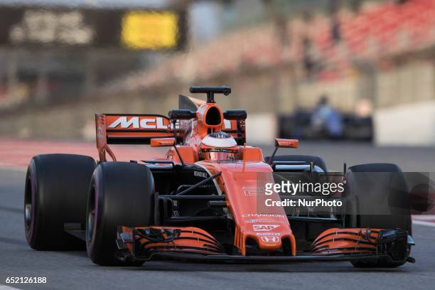 Stoffel Vandoorne - McLaren Honda MCL32 in action during the Formula One winter testing at Circuit de Catalunya on March 10, 2017 in Montmelo, Spain.