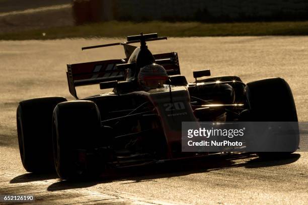 Kevin Magnussen of Denmark driving the Haas F1 Team Haas-Ferrari VF-17 Ferrari in action during the Formula One winter testing at Circuit de...