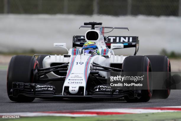 Felipe Massa of Brazil driving the Williams Martini Racing Williams FW40 Mercedes in action during the Formula One winter testing at Circuit de...