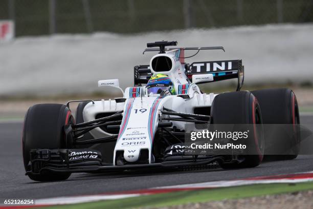 Felipe Massa of Brazil driving the Williams Martini Racing Williams FW40 Mercedes in action during the Formula One winter testing at Circuit de...