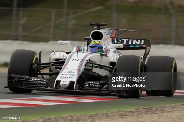 Felipe Massa of Brazil driving the Williams Martini Racing Williams FW40 Mercedes in action during the Formula One winter testing at Circuit de...