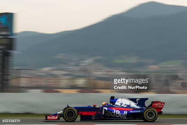 Carlos Sainz of Spain driving the Scuderia Toro Rosso STR12 in action during the Formula One winter testing at Circuit de Catalunya on March 10, 2017...