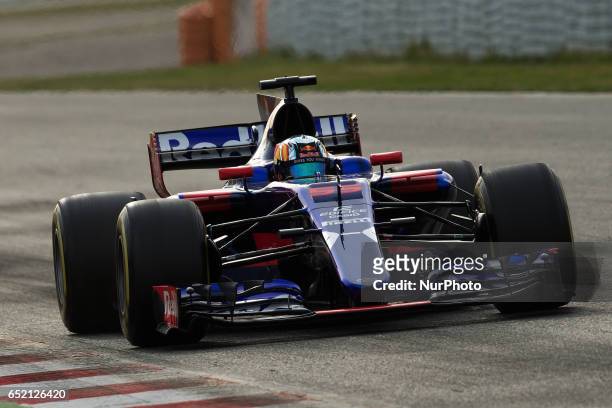 Carlos Sainz Jnr of Spain driving the Scuderia Toro Rosso STR12 in action during the Formula One winter testing at Circuit de Catalunya on March 10,...