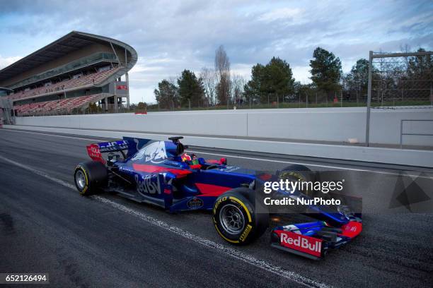 Daniil Kvyat of Russia driving the Scuderia Toro Rosso STR12 in action during the Formula One winter testing at Circuit de Catalunya on March 10,...