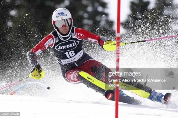 Marie-michele Gagnon of Canada in action during the Audi FIS Alpine Ski World Cup Women's Slalom on March 11, 2017 in Squaw Valley, California