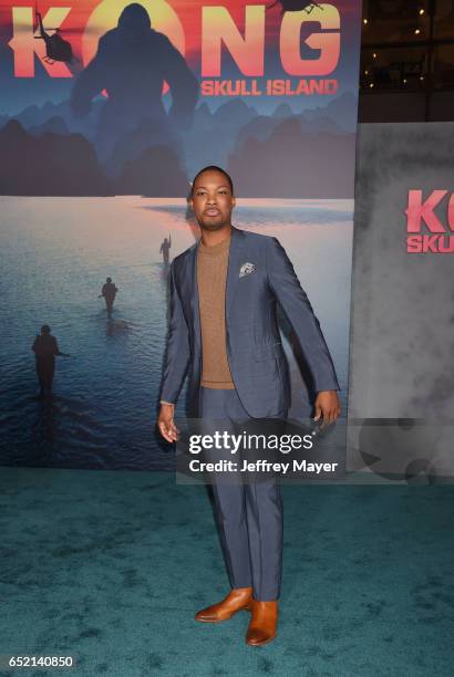 Actor Corey Hawkins attends the premiere of Warner Bros. Pictures' 'Kong: Skull Island' at the Dolby Theatre on March 8, 2017 in Hollywood,...