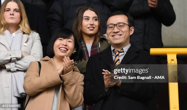 Jeff Shi of Fosun International Limited and Wolverhampton Wanderers during the Sky Bet Championship match between Wolverhampton Wanderers and...