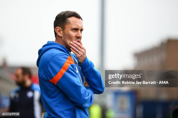 Paul Hurst manager of Shrewsbury Town during the Sky Bet League One match between Chesterfield and Shrewsbury Town at Proact Stadium on March 11,...