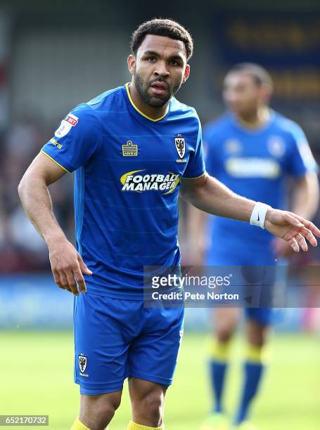 Andy Barcham of AFC Wimbledon in action during the Sky Bet League One match between AFC Wimbledon and Northampton Town at The Cherry Red Records...