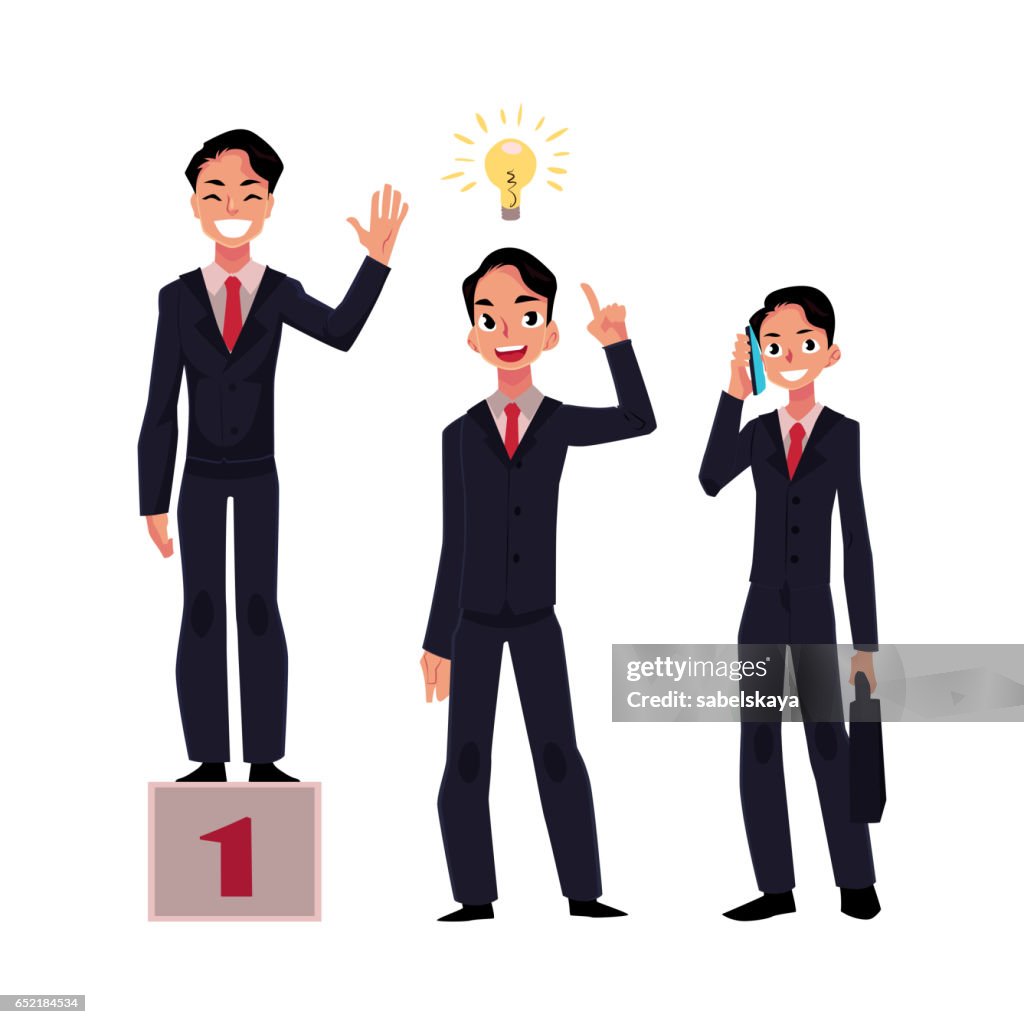Someone Getting Insight Businessman Achieves Success Has Insight Calls Someone To Share Idea ...