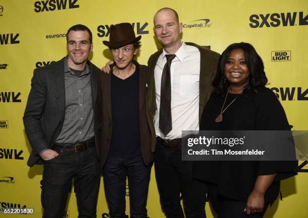 Ian Nelms, John Hawkes, Eshom Nelms, and Octavia Spencerattend the Film premiere of "Small Town Crime" during 2017 SXSW Conference and Festivals at...