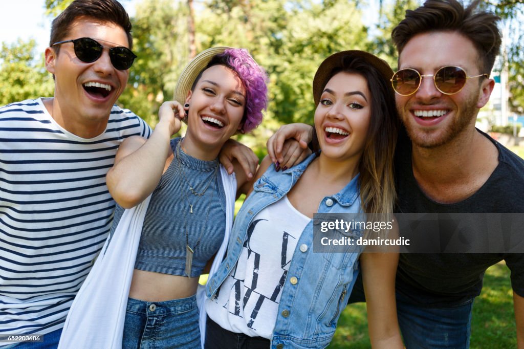 Friends having fun outdoor