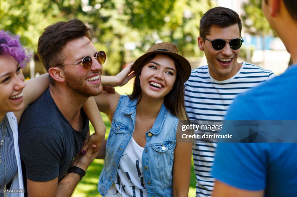 Friends having fun outdoor