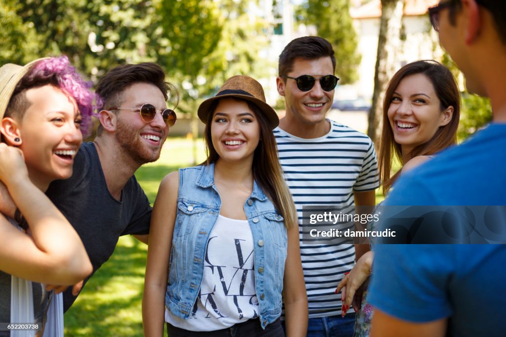 Friends having fun outdoor