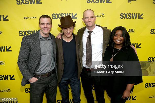 Ian Nelms, John Hawkes, Eshom Nelms and Octavia Spencer attend the premiere of Small Town Crime at the Paramount Theater during the South By...