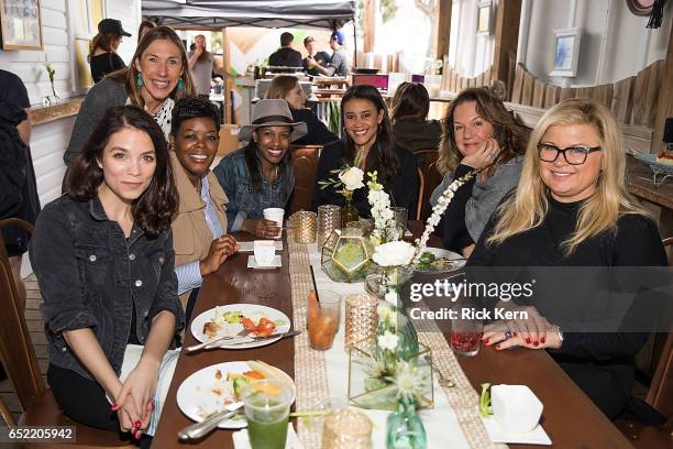 Melissa Barns, Elizabeth Weil, Tina Wells, Sheila Marmon, Donna Byrd, Nancy Hala, and Sheri Salata attend Twitter's #SheInspiresMe brunch during SXSW...