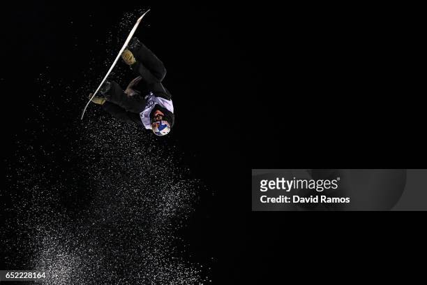 David Habluetzel of Switzerland competes during the Men's Snowboard Halfpipe Final on day four of the FIS Freestyle Ski and Snowboard World...