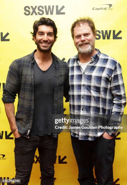 Actors Justin Baldoni and Rainn Wilson attend 'Shake up the Industry by Entertaining With Empathy' during 2017 SXSW Conference and Festivals at...