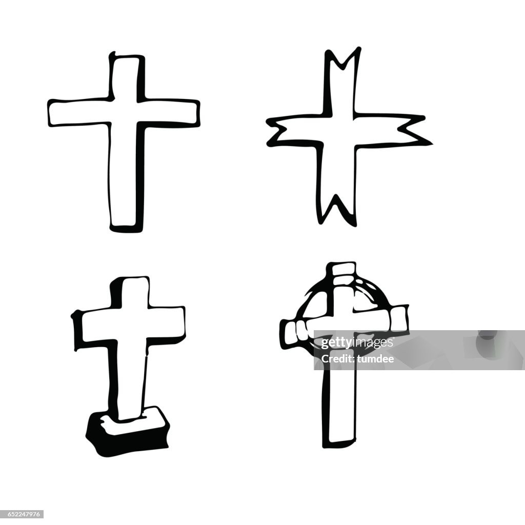 Script Cross Drawing Cross Sketch Design