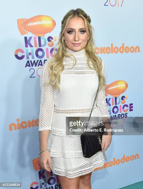Saffron Barker at Nickelodeon's 2017 Kids' Choice Awards at USC Galen Center on March 11, 2017 in Los Angeles, California.