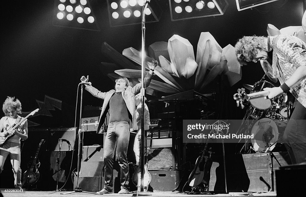 Yes Instruments English progressive rock group, Yes, performing on stage, November ...