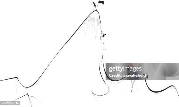 print - rock wall climbing stock illustrations