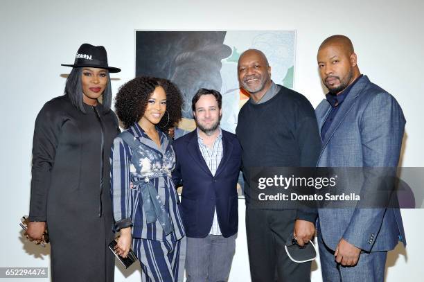 Actors Ta'Rhonda Jones, Serayah McNeill, producer Danny Strong, artist Kerry James Marshall and actor Morocco Omari attend MOCA's Leadership Circle...