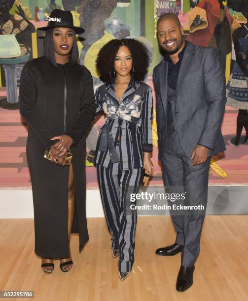 Empire" actors Ta'Rhonda Jones, Serayah McNeill, and Morocco Omari attend MOCA's Leadership Circle and Members' opening of Kerry James Marshall:...