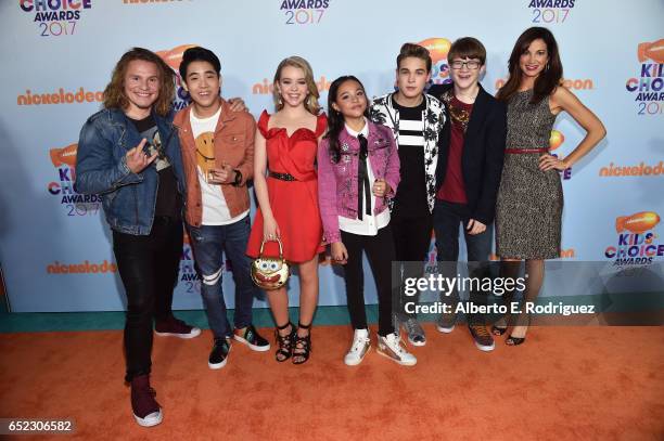 Cast of TV Show School of Rock, Actors Tony Cavalero, Lance Lim, Jade Pettyjohn, Breanna Yde, Ricardo Hurtado, Aidan Miner, and Jama Williamson at...