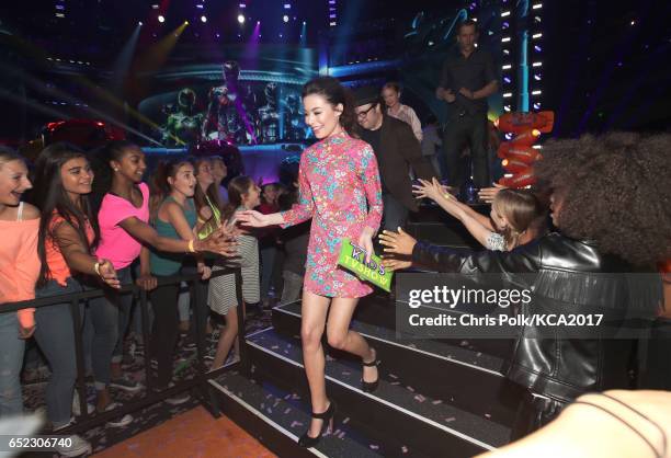 Actor Miranda Cosgrove onstage at Nickelodeon's 2017 Kids' Choice Awards at USC Galen Center on March 11, 2017 in Los Angeles, California.