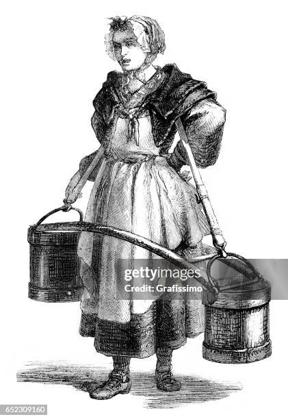 Bucket Woman Carrying Buckets Of Water Photos and Premium High Res Pictures - Getty ...
