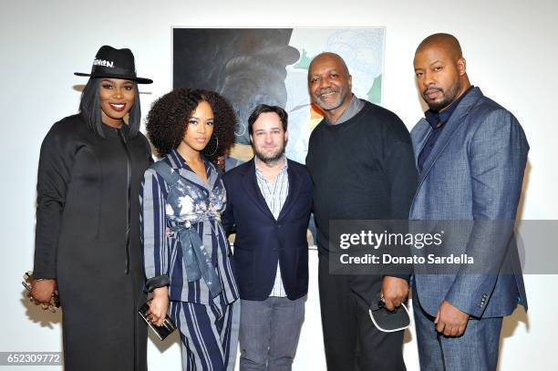 Actors Ta'Rhonda Jones and Serayah McNeill, producer Danny Strong, artist Kerry James Marshall and actor Morocco Omari attend MOCA's Leadership...