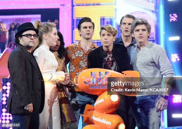 The cast of 'Henry Danger' accepts the award for Favorite TV Show  Kids' Show onstage at Nickelodeon's 2017 Kids' Choice Awards at USC Galen Center...