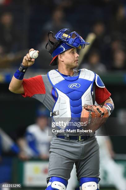 Frank Morejon of Cuba throws in the third inning during the World Baseball Classic Pool E Game One between Cuba and Israel at Tokyo Dome on March 12,...