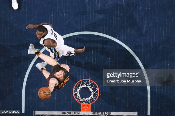 Ryan Kelly of the Atlanta Hawks shoots the ball against the Memphis Grizzlies on March 11, 2017 in Memphis, Tennessee. NOTE TO USER: User expressly...