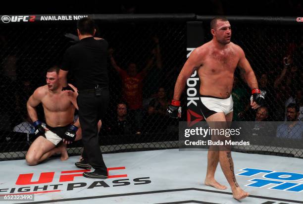 Mauricio Rua of Brazil celebrates after his TKO victory over Gian Villante in their light heavyweight bout during the UFC Fight Night event at CFO -...