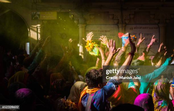 holi celebrations barsana, india - mathura stock pictures, royalty-free photos & images