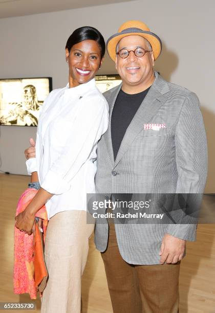 Writers Janine Sherman Barrois and Lyndon Barrois attend MOCA's Leadership Circle and Members' Opening of Kerry James Marshall: Mastry at MOCA Grand...