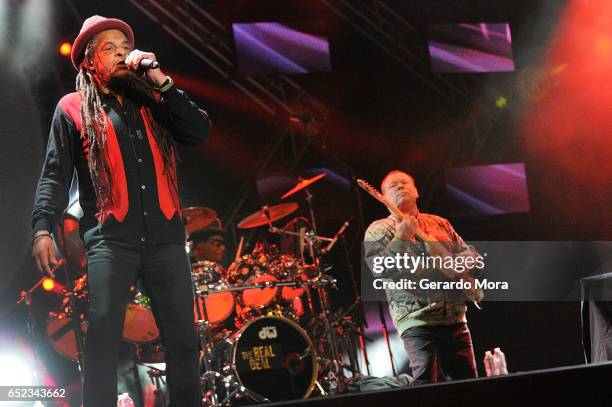 Ali Campbell and Astro of UB40 perform during Mardi Gras celebration at Universal Orlando on March 11, 2017 in Orlando, Florida.