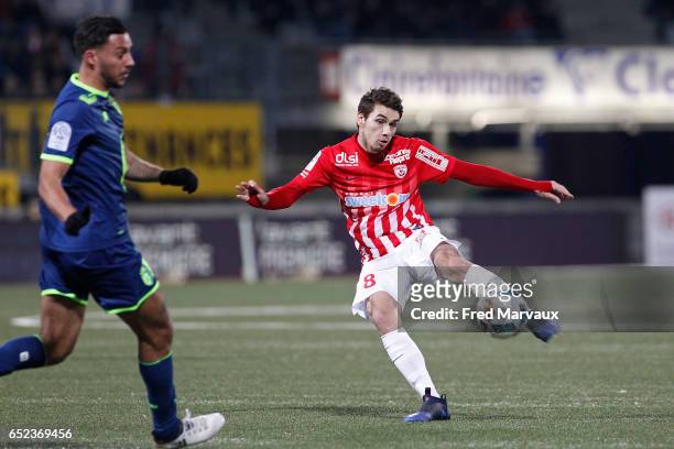 Vincent Marchetti of Nancy during the Ligue 1 match between As Nancy Lorraine and Lille OSC at Stade Marcel Picot on March 11, 2017 in Nancy, France.