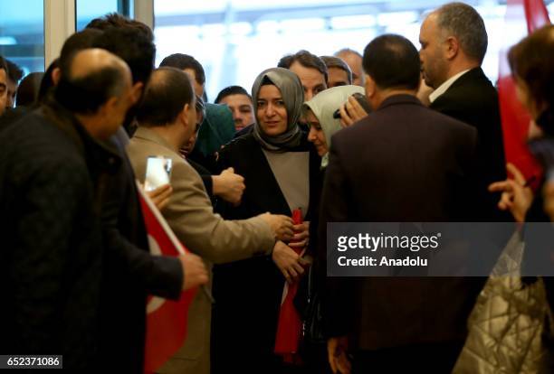 Turkish Family Minister Fatma Betul Sayan Kaya , departed from Cologne Bonn Airport, is being welcomed by citizens as she arrives at Ataturk...