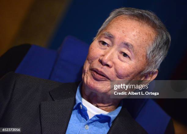 Actor/activist George Takei at the "New Frontiers: The Many Lives Of George Takei" Exhibition Press Conference held at Japanese American National...