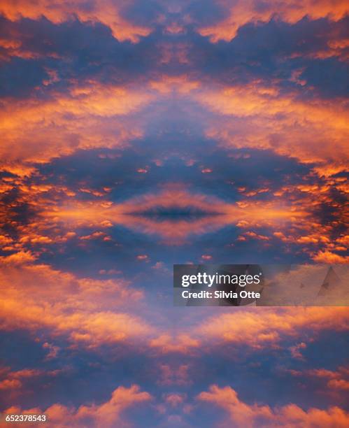 spectacular kaleidoscope sunset clouds - heaven hell stock pictures, royalty-free photos & images