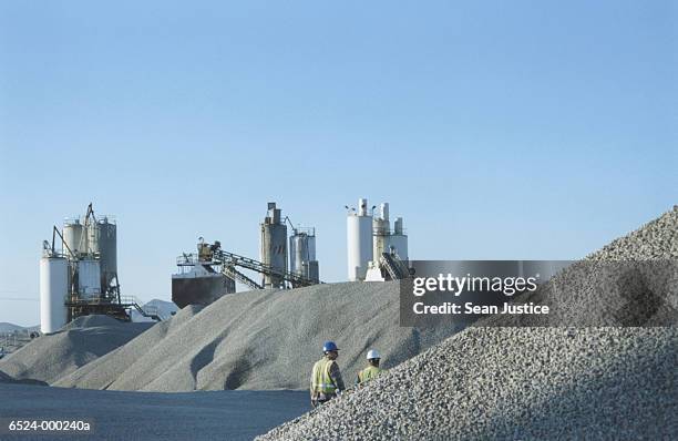 mounds of gravel - cimento imagens e fotografias de stock