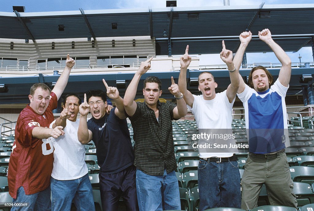 Sports Spectators Pointing