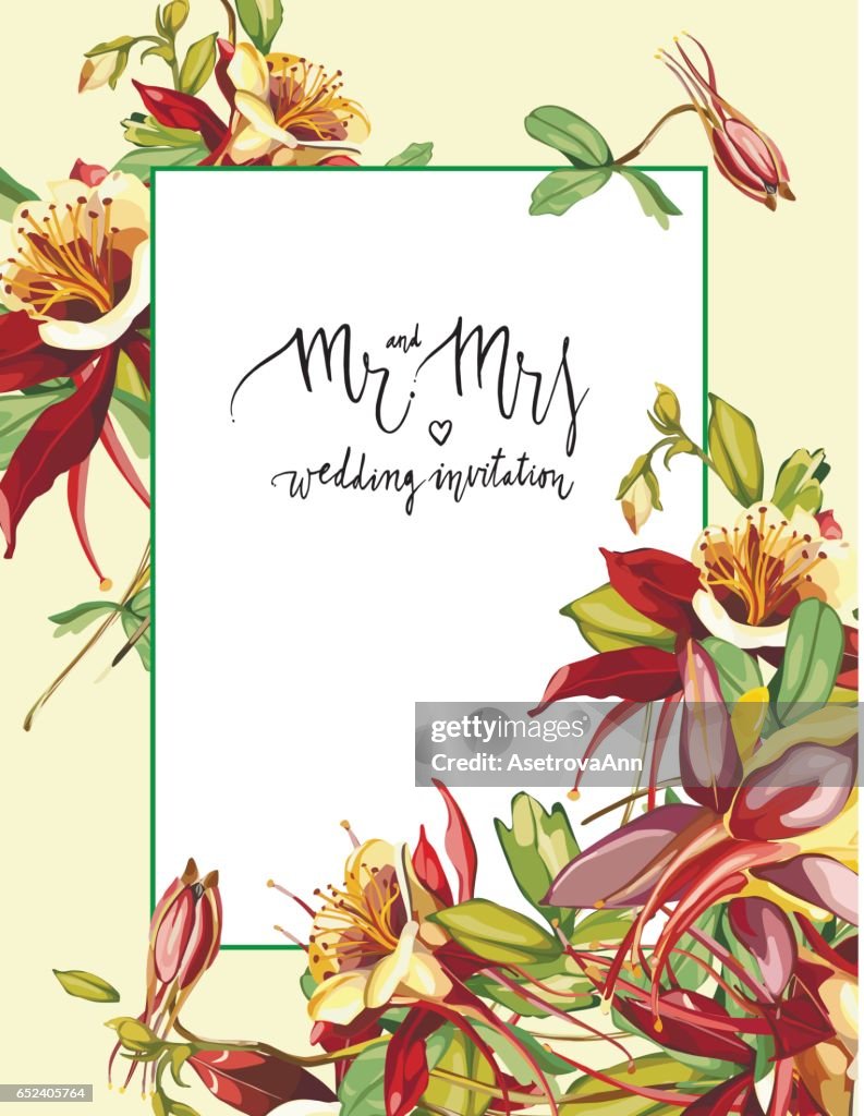 Marco Floral Con Flores Rojas Sobre Fondo Claro Tarjeta De Felicitación O Plantilla Para El Diseño Del Día De La Boda Letras Sr Y Sra Invitación De Boda Ilustración de stock - Marco Floral Con Flores Rojas Sobre Fondo Claro Tarjeta De Felicitación O Plantilla Para El Diseño Del Día De La Boda Letras Sr Y Sra Invitación De Boda Ilustración de stock -