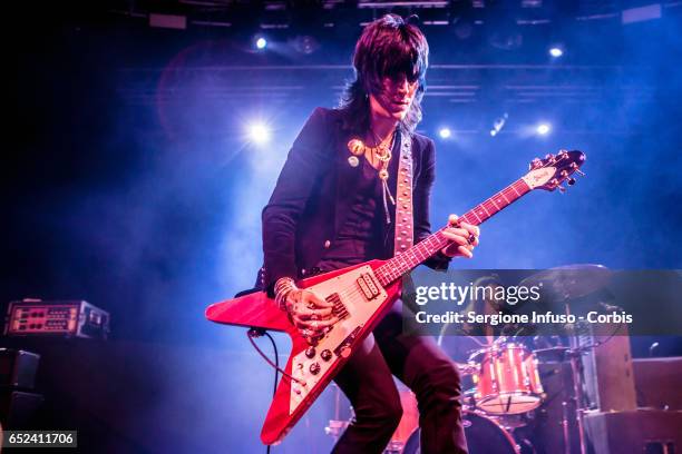 Tuk Smith and Joey O'Brien of American rock band Biters opens the concert of American Southern rock band Blackberry Smoke on March 11, 2017 in Milan,...